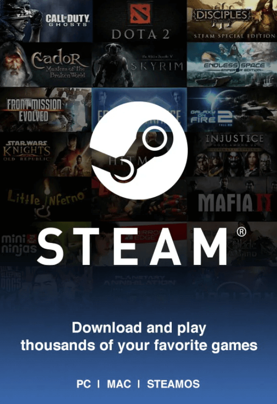 $20 Steam Gift Card - Gift Card Digital en TodoCodigos.cl